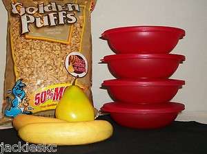 Tupperware NEW Flame RED Impressions Soup Cereal Snack Salad Bowls 