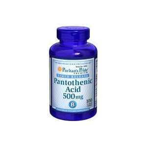  Pantothenic Acid 500 mg Time Release 500 mg 100 Tablets 