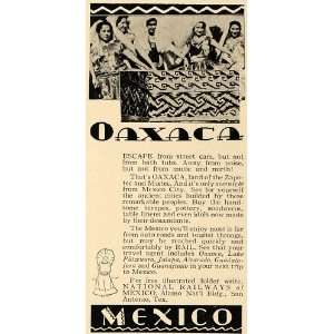  1936 Ad Oaxaca Mexico Rugs National Railway Zapotec 