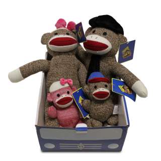 The Sock Monkey Family Toy Game Plush Stuffed Animal  
