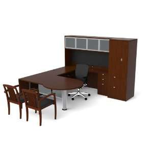  7pc U Shape Modern Contemporary Executive Office Desk Set 