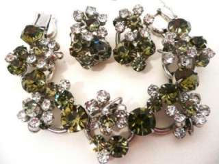 Juliana Clear, Black Cluster Bracelet, Earrings Set  