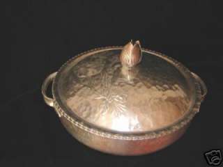   Hammered Aluminum Pan Kettle with Etched Flowers Including Lid  