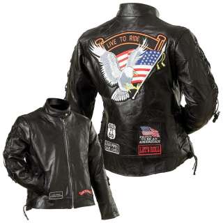   Leather Motorcycle Biker Live to Ride Jacket Clothing Apparel  