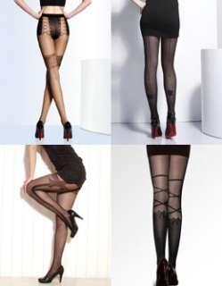 Manzi Quality Sheer Tights with Bow Sock Look 40D H6  