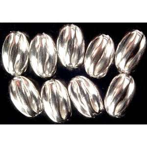 Sterling Fine Oval Incised Beads (Price Per Pair)   Sterling Silver