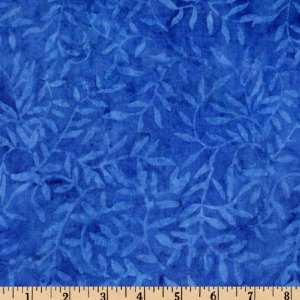  43 Wide Batik Cool Meandering Vines Blue Fabric By The 