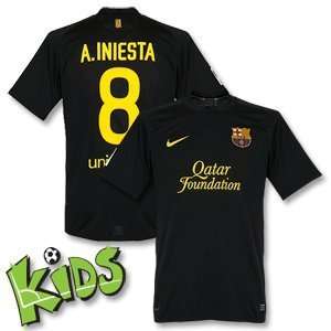    11 12 Barcelona Away Jersey + A.Iniesta 8   Boys