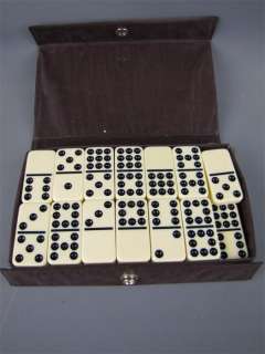 Vintage DOMINOES Set Made in Taiwan with Case 55 Pieces  