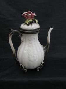 Italy Capodimonte Coffee Pot Teapot Pitcher Set Figural  