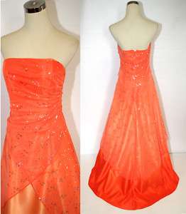 NWT JUMP APPAREL $150 Orange Juniors Formal Gown 5  