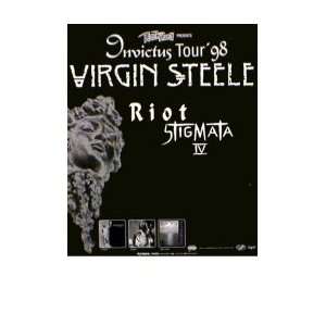  VIRGIN STEELE Invictus Tour 1998 Music Poster