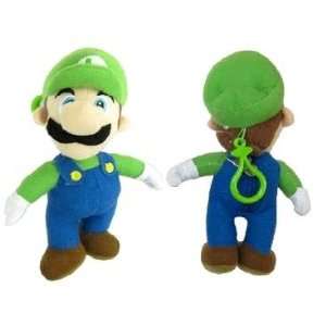 Nintendo Super Mario (Luigi) Plush Doll 7 Coin Bag with Clip Keychain 