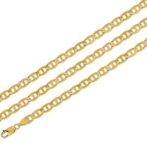  14k Yellow Solid Gold Necklace Mariner Chain 6.4mm 22 