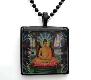 BUDDHIST Lotus Meditation OM OHM Hindu Pendant Necklace  
