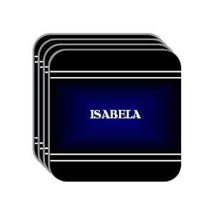 Personal Name Gift   ISABELA Set of 4 Mini Mousepad Coasters (black 