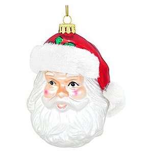  Santa Face Glass Ornament
