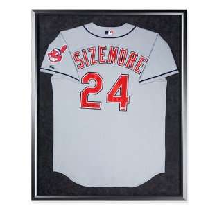 Grady Sizemore Autographed Cleveland Indians Away/Gray Jersey   Framed