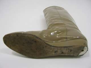 LOEFFLER RANDALL Tan Patent Leather Knee High Boots  