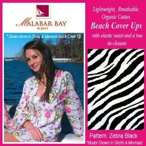 Malabar Bay Beach Cover Ups 212 cbk Zebra Black Small
