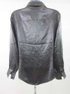 BANANA REPULIC Slate Gray Silk Button Front Blouse XS  
