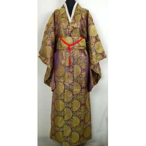  Shanghai Tone® Geisha Satin Kimono Robe Gown Purple One 