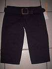 NEW JOLT Rewind Navy Belted Twill JUNIORS CAPRI 7 CAPRIS CROP PANTS