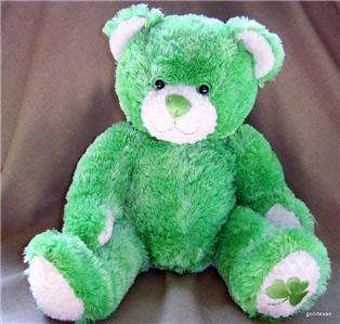 Lucky O Teddy Build a Bear Shamrock Green 11 Sitting  