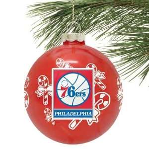  Philadelphia 76ers Red Traditional Glass Ball Ornament 
