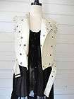 Forever 21 TWIST collection cream motorcycle ruffle vest  Size M NWT
