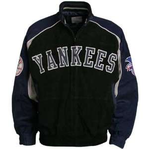 New York Yankees Black Suede Varsity Jacket  Sports 