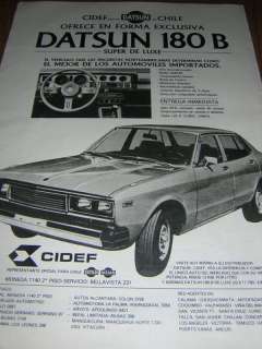 1980 DATSUN 180 B SUPER DE LUXE CAR PRINT SPANISH AD  