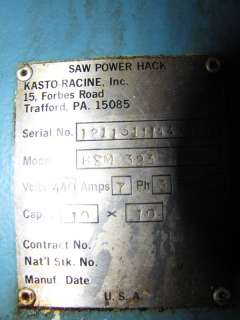 KASTO RACINE POWER MECHANICAL HACK SAW MODEL BSM323  