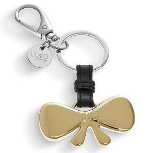 Liu Jo Ladies Key Ring in White/Yellow/Black Steel/Leather with White 