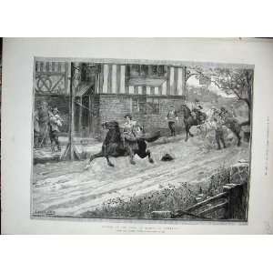   1888 Sport Tilting Ring Horses Racing Men Jousting Art