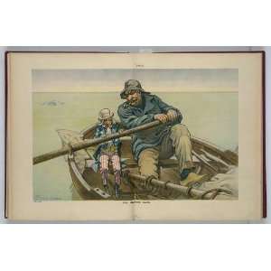   rowing a sailboat with JP Morgan,Puck,April 26,1911