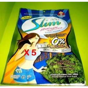  5 X Slim Roasted Seaweed Healthy Snack 0% FAT 