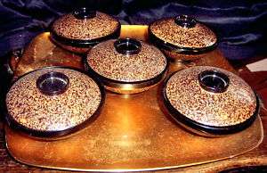 Japanese Lacquerware Rice Bowls & Square Gold Tray A1  