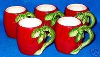La Dolce Vita *5* NEW Red Tomato Beverage Mugs  