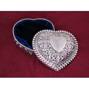  Kaitlyn Silver Plated Heart Jewelry Box 
