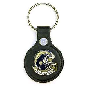   Diego Chargers Small Leather & Pewter Helmet Key Fob 