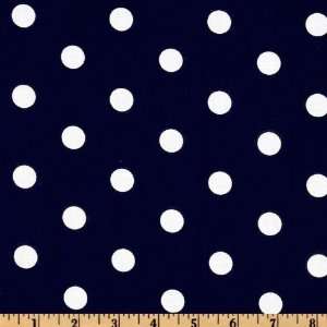  & Stripes Large Dots Navy Fabric By The Yard Arts, Crafts & Sewing