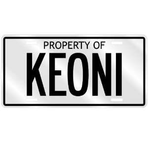  PROPERTY OF KEONI LICENSE PLATE SING NAME