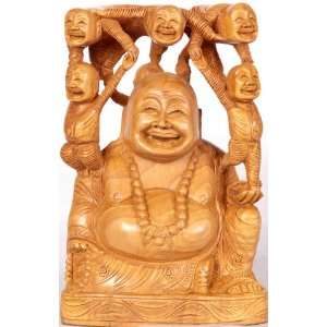 Laughing Buddha   Kadamba Wood Sculpture from Jaipur