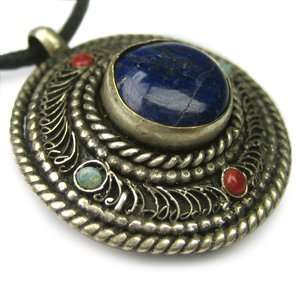  Authentic Lapis Lazuli Round Tibetan with Silver 