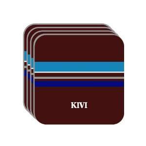 Personal Name Gift   KIVI Set of 4 Mini Mousepad Coasters (blue 