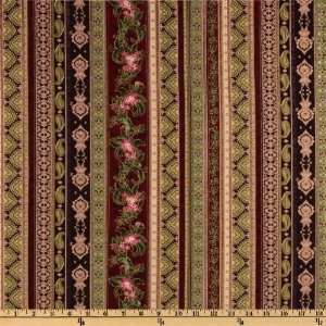  44 Wide La Scala II Stripe Antique Burgundy Fabric By 