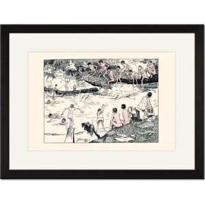  Black Framed/Matted Print 17x23, The Swimming Hole