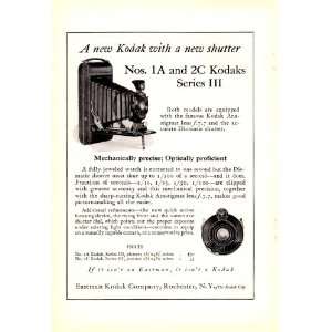1924 Ad Kodak Nos. 1A and 2C Kodaks Series III Original Vintage Print 