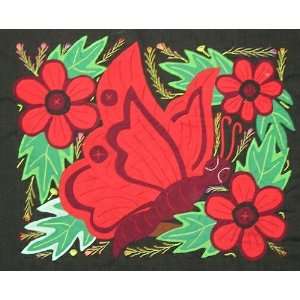  Red Butterfly Modern Kuna Mola